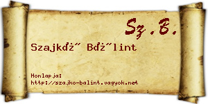 Szajkó Bálint névjegykártya