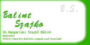 balint szajko business card